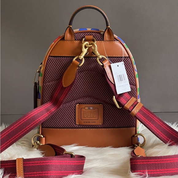 CJ878 - Coach Charter Backpack 18 in Rainbow Signature Canvas - Picture 6 of 12
